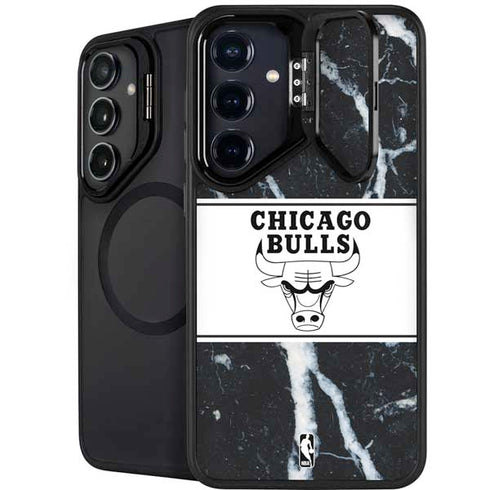 NBA Chicago Bulls Marble Galaxy S25 Kickstand Case